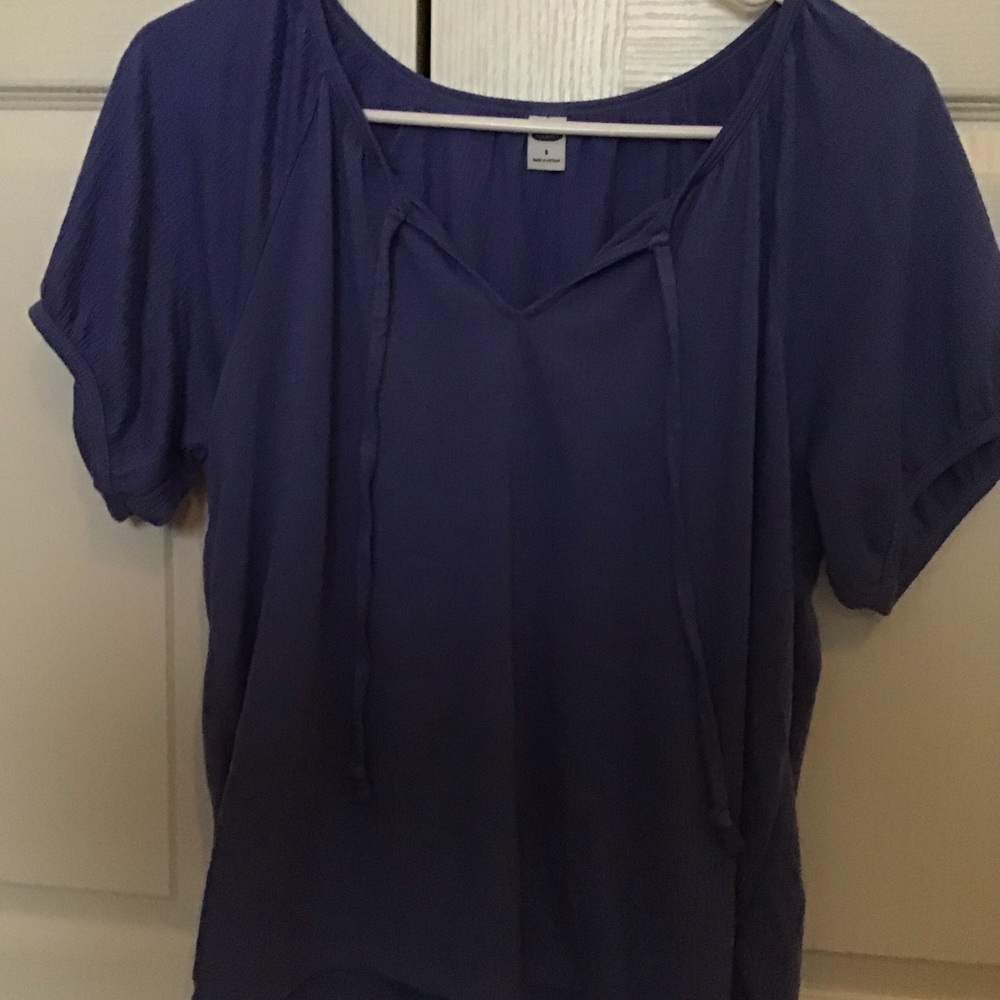 Old Navy Purple Draw String Blouse Size Small